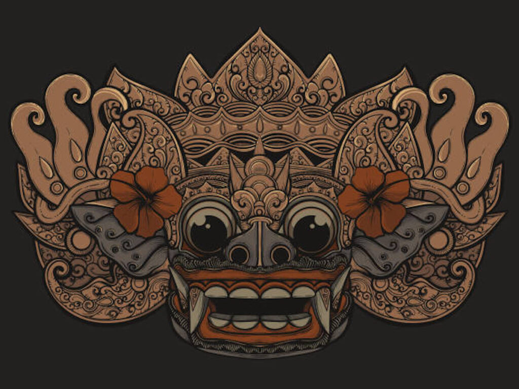 The Barong is one of the most revered symbols in Balinese culture for reference to Bali logo design.